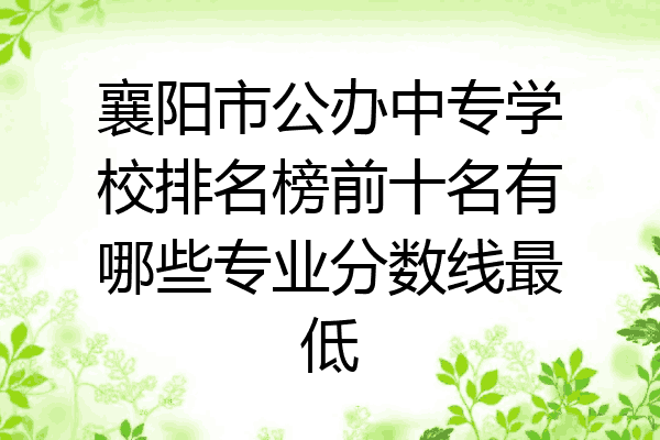 襄阳市公办中专学校排名榜前十名有哪些专业分数线最低