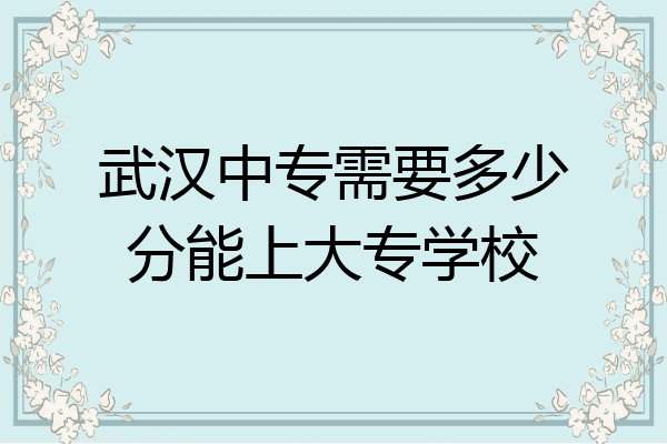 武汉中专需要多少分能上大专学校