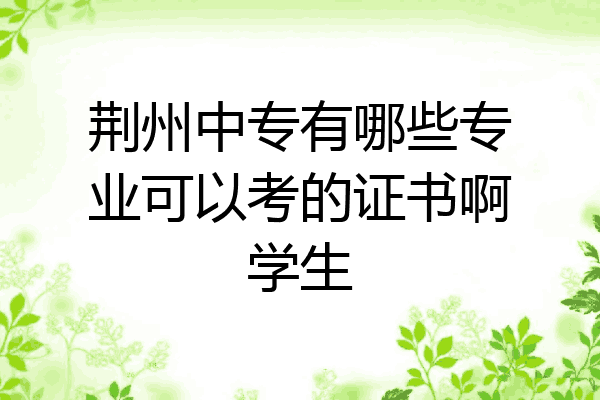 荆州中专有哪些专业可以考的证书啊学生