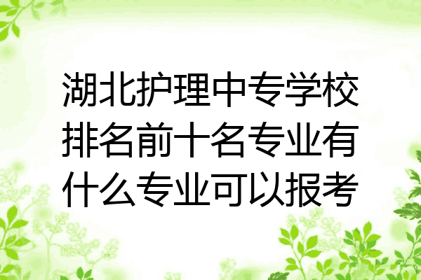 湖北护理中专学校排名前十名专业有什么专业可以报考