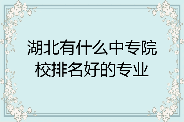 湖北有什么中专院校排名好的专业