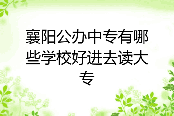 襄阳公办中专有哪些学校好进去读大专
