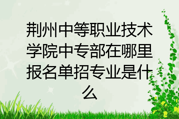 荆州中等职业技术学院中专部在哪里报名单招专业是什么