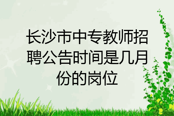 长沙市中专教师招聘公告时间是几月份的岗位