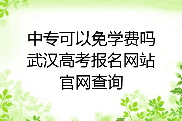 中专可以免学费吗武汉高考报名网站官网查询