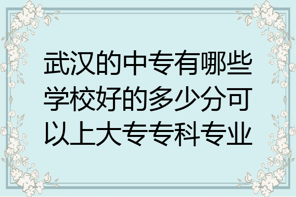 武汉的中专有哪些学校好的多少分可以上大专专科专业