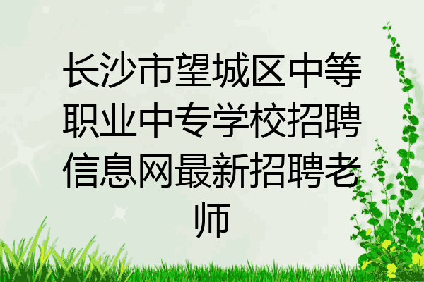 长沙市望城区中等职业中专学校招聘信息网最新招聘老师