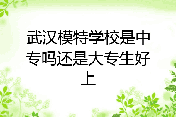武汉模特学校是中专吗还是大专生好上