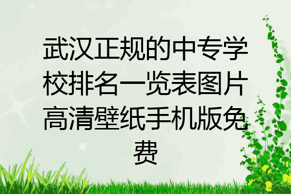 武汉正规的中专学校排名一览表图片高清壁纸手机版免费