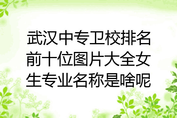 武汉中专卫校排名前十位图片大全女生专业名称是啥呢