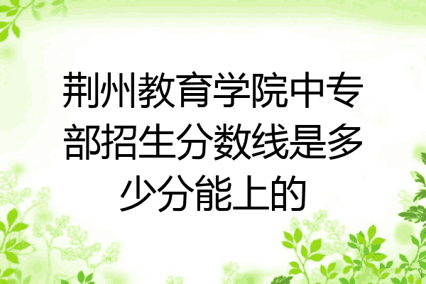 荆州教育学院中专部招生分数线是多少分能上的