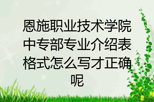 恩施职业技术学院中专部专业介绍表格式怎么写才正确呢