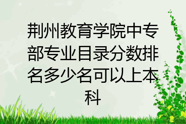 荆州教育学院中专部专业目录分数排名多少名可以上本科