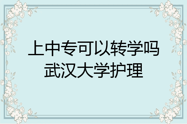 上中专可以转学吗武汉大学护理