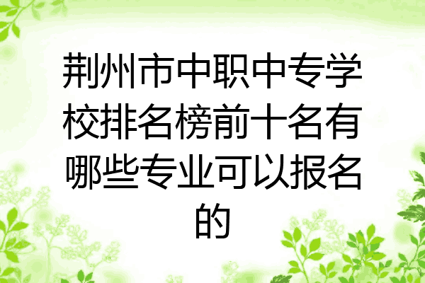 荆州市中职中专学校排名榜前十名有哪些专业可以报名的