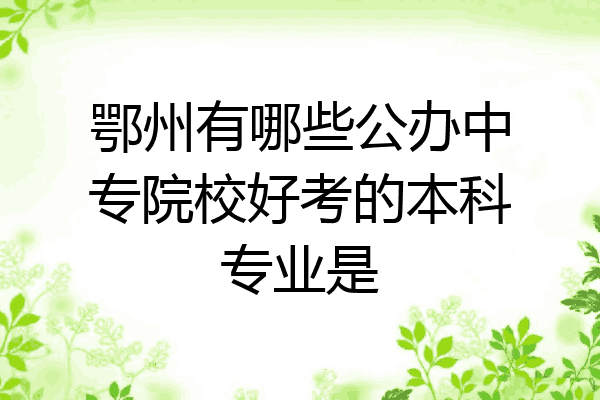 鄂州有哪些公办中专院校好考的本科专业是