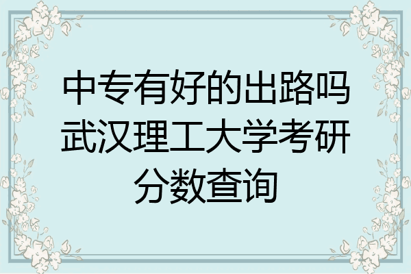 中专有好的出路吗武汉理工大学考研分数查询
