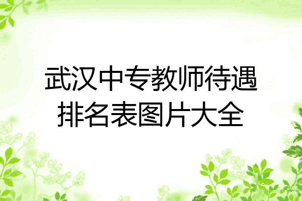武汉中专教师待遇排名表图片大全