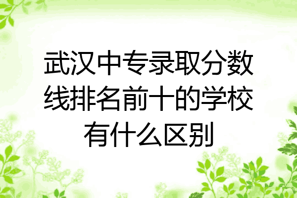 武汉中专录取分数线排名前十的学校有什么区别