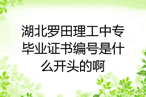 湖北罗田理工中专毕业证书编号是什么开头的啊