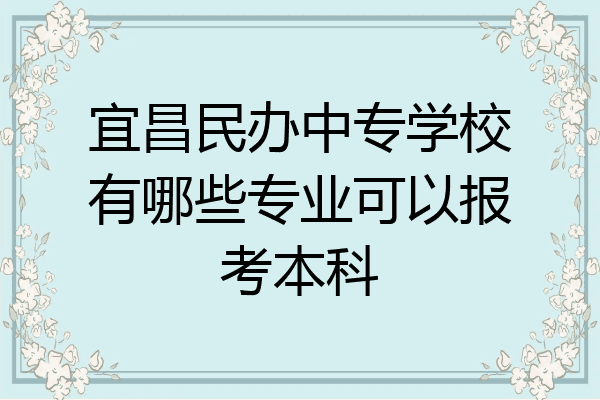 宜昌民办中专学校有哪些专业可以报考本科
