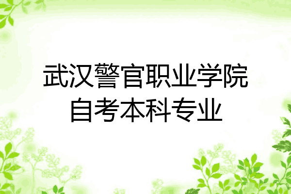 武汉警官职业学院自考本科专业