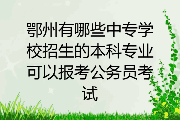 鄂州有哪些中专学校招生的本科专业可以报考公务员考试