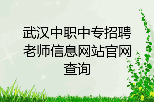 武汉中职中专招聘老师信息网站官网查询