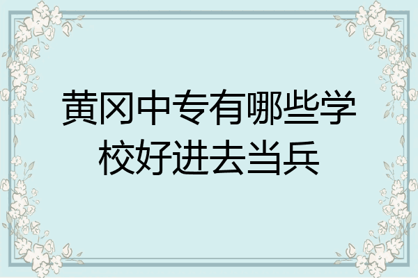 黄冈中专有哪些学校好进去当兵