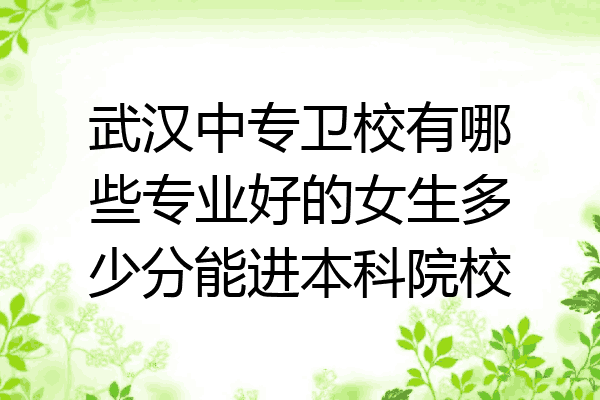 武汉中专卫校有哪些专业好的女生多少分能进本科院校
