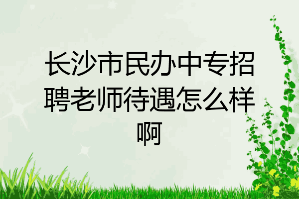 长沙市民办中专招聘老师待遇怎么样啊