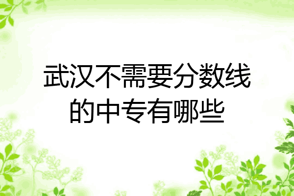 武汉不需要分数线的中专有哪些