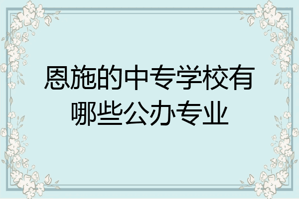 恩施的中专学校有哪些公办专业