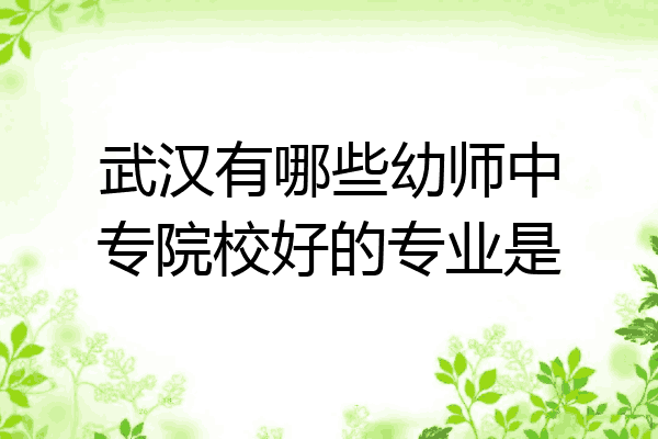 武汉有哪些幼师中专院校好的专业是