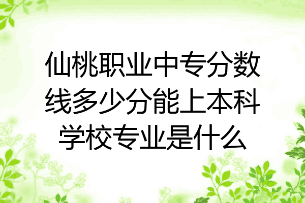 仙桃职业中专分数线多少分能上本科学校专业是什么