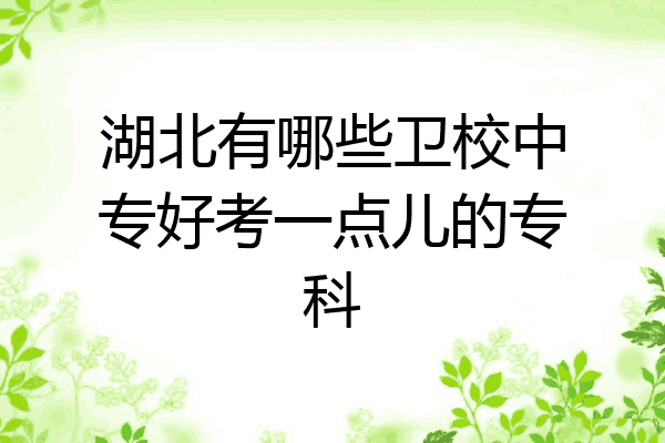 湖北有哪些卫校中专好考一点儿的专科