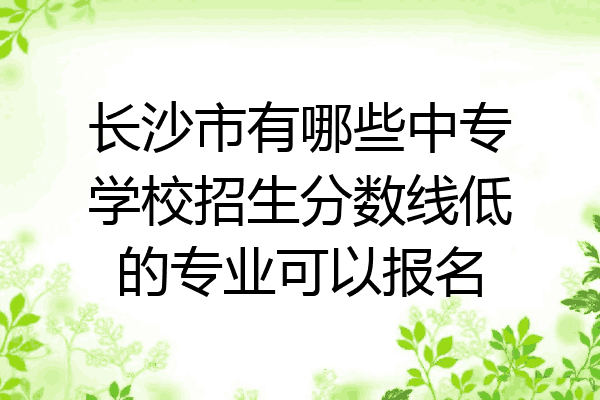 长沙市有哪些中专学校招生分数线低的专业可以报名