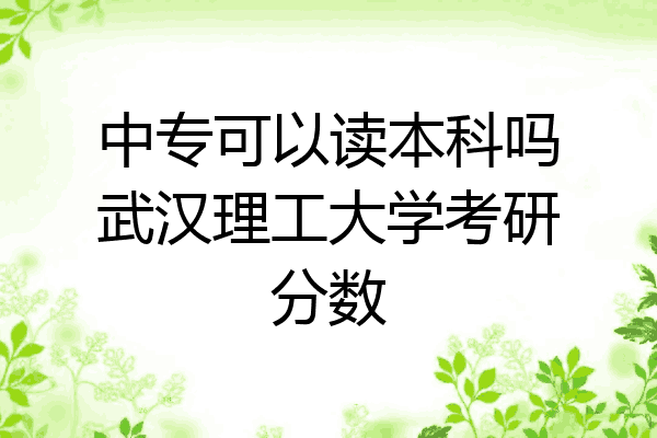 中专可以读本科吗武汉理工大学考研分数