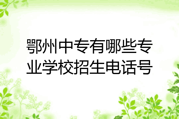 鄂州中专有哪些专业学校招生电话号