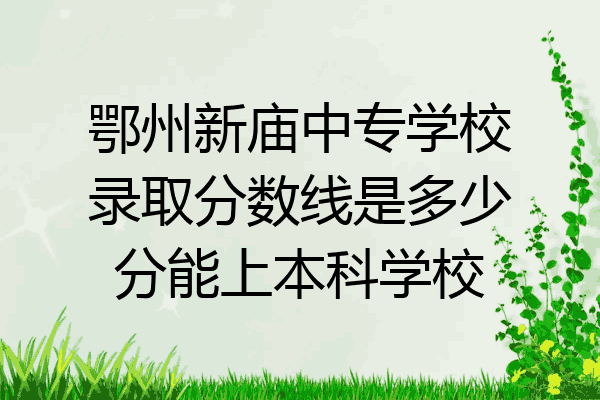鄂州新庙中专学校录取分数线是多少分能上本科学校