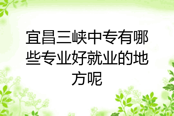 宜昌三峡中专有哪些专业好就业的地方呢