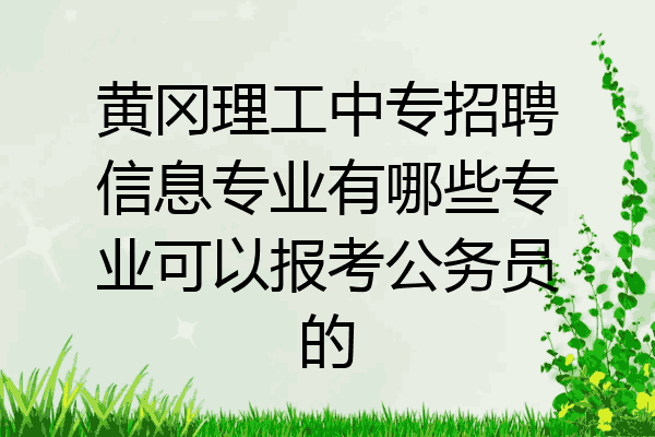 黄冈理工中专招聘信息专业有哪些专业可以报考公务员的