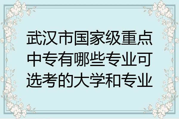 武汉市国家级重点中专有哪些专业可选考的大学和专业