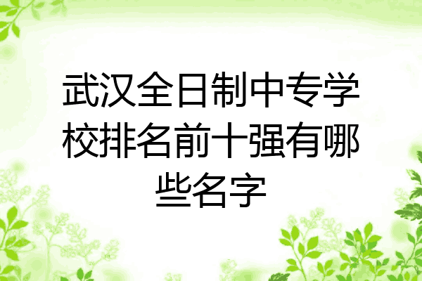 武汉全日制中专学校排名前十强有哪些名字