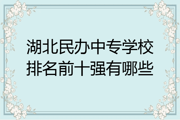 湖北民办中专学校排名前十强有哪些