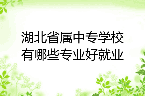 湖北省属中专学校有哪些专业好就业