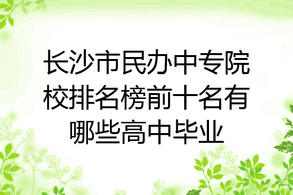 长沙市民办中专院校排名榜前十名有哪些高中毕业