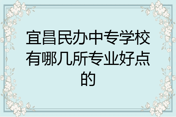 宜昌民办中专学校有哪几所专业好点的