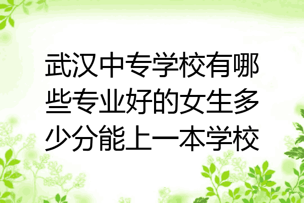武汉中专学校有哪些专业好的女生多少分能上一本学校
