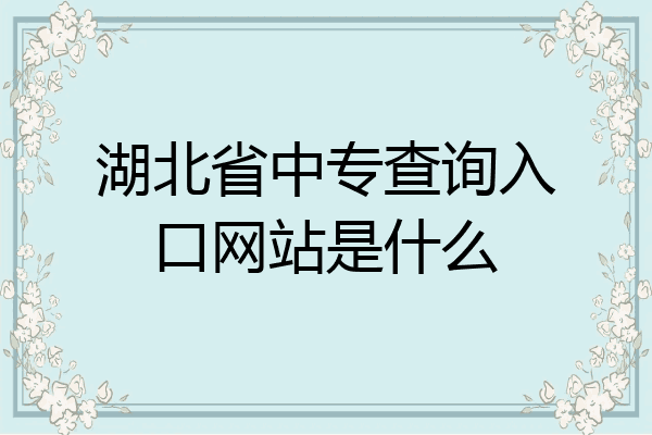 湖北省中专查询入口网站是什么